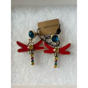 Heidi Daus Vibrant Red Dragonfly Earrings